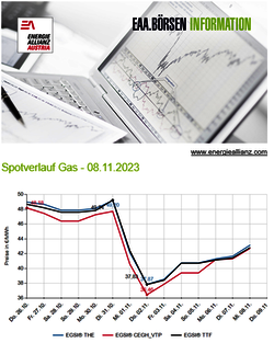 Gas Spotpreisverlauf